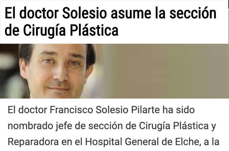 Noticias y Apariciones en Prensa del Dr Francisco Solesio en Diario Información