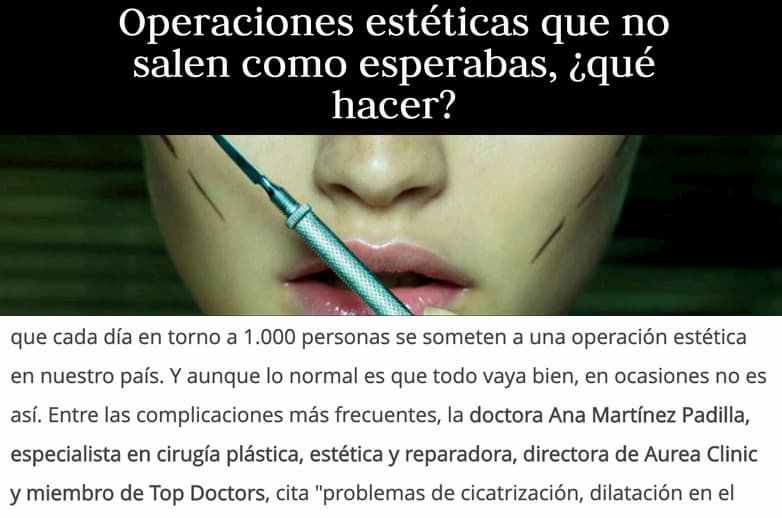 Noticias y Apariciones en Prensa de la Dra Ana Martínez Padilla Telva